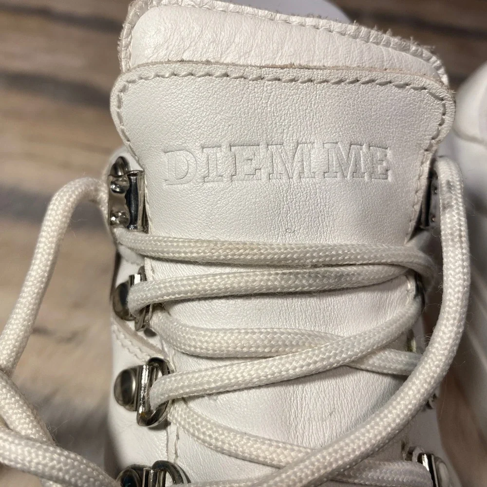 Diemme Marostica White Leather Sneakers Platform Lace Up Italy Fashion‎ Size 38
